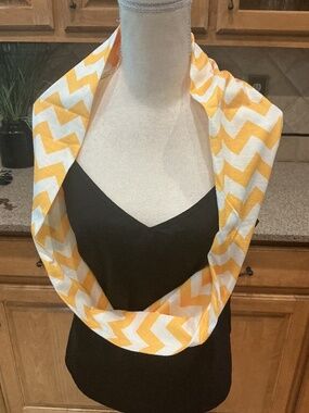 Yellow and White Infinity Scarf